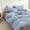 Blue, variant on Light Blue Vertical Striped Comforter Set, Soft Washed Textured Farmhouse Bedding Comforter with 1 Pillowcase, Twin Size