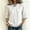 White, variant on Linen Tops for Women Embroidered 3/4 Sleeve Bohemian Peasant Shirts Retro Button Mandarin Collar Tops Yellow