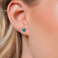 thumbnail image 4 of Gem Stone King 10K White Gold London Blue Topaz Stud Earrings for Women | 1.10 Cttw | Gemstone November Birthstone | Heart Shape 5MM, 4 of 6