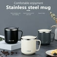 thumbnail image 2 of Arcticwind 14oz Mark Cup,Coffee Mug,304 Stainless Steel,Travel Cup,Mark Cup,Tumbler Cups,Double Wall Insulated Vacuum,with Handle,Lid,Straw,Spoon and Cup Brush,Thermal Cup for Home and Office,Black, 2 of 11