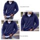 thumbnail image 3 of Hombre Sudadera Con Capucha De Manga Larga Escote Suelto Cremallera Color Puro Sudadera Con Capucha Agradable Para La Piel Masculina De Moda Azul Oscuro L, 3 of 4
