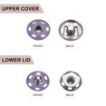 thumbnail image 5 of Uxcell 5 Set Sew-on Snap Buttons 19mm Metal Snap Fastener Buttons, Light Purple, 5 of 7