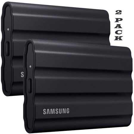 SAMSUNG MU-PE2T0S/AM T7 Shield Portable Solid State Drive 2TB 2022 Black - (2-Pack)