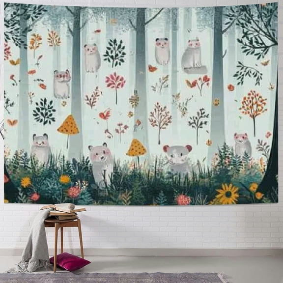 BCIIG Forest Animals Tapestry Wall Hanging Unique Style Home Decor 40x30inch