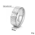 thumbnail image 2 of HIJONES Men Women's Rotatable Moon Surface Stainless Steel Hip Hop Band Ring Unisex Statement Honeycomb Finger Rings Silver Size 10, 2 of 6