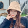 thumbnail image 5 of Bucket Hat Winter Plush Fuzzy Bucket Hat Faux Fur Shearling Fisherman Hats Fuzzy Bucket Hat for Women Faux Fur Bucket Hat Fluffy - style 2;, 5 of 5