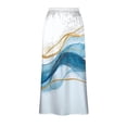 thumbnail image 6 of SAWOBUUN Womens Ombre Satin Maxi Skirt Elastic Waist Silky Bodycon Long Skirt Casual Summer Skirt, 6 of 7
