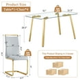 thumbnail image 4 of Sudica Compact Dining Table Set for 4, 51" Glass Dining Table with Gold Legs PU Leather Kitchen Chairs,Light Gray, 4 of 9