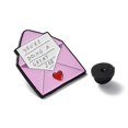 thumbnail image 3 of 12pcs Word You're Doing A Great Job Enamel Pins Black Zinc Alloy Brooch for Women Envelope 31.5x26.5x1.5mm, 3 of 3