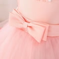 thumbnail image 6 of Toddler Girl Dresses Formal Bowknot Tutu Backless Sleeveless Puffy Tulle Gowns Princess Dress Wedding Baptism Pageant Birthday Party Wear Pink 0-3 Months, 6 of 9