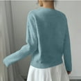 thumbnail image 4 of 1. Women's Embroidered Floral V-Neck Sweater Long Sleeve Oversized Knit Top Lace Trim, 4 of 9