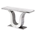 thumbnail image 1 of Genuine White Marble Console Table with Silver Stainless Steel Base, 1 of 2