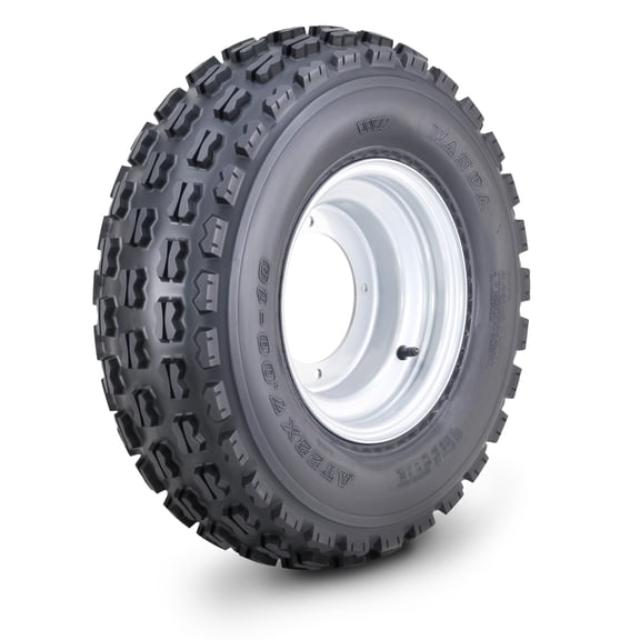 WANDA ATV Tire & Wheel 22X7-10 with 4 Lugs on 156mm PCD 2 3 offset Silver Wheel 10077