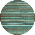 thumbnail image 1 of Ahgly Company Indoor Round Abstract Light Blue Modern Area Rugs, 5' Round, 1 of 4