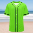thumbnail image 5 of TGSLY Baseball Jersey Tops for Women Lightweight Contrast Piping Trim V Neck Button Down Blouses Dressy Casual Solid Color Short Sleeve Athletic Shirts S, 5 of 9