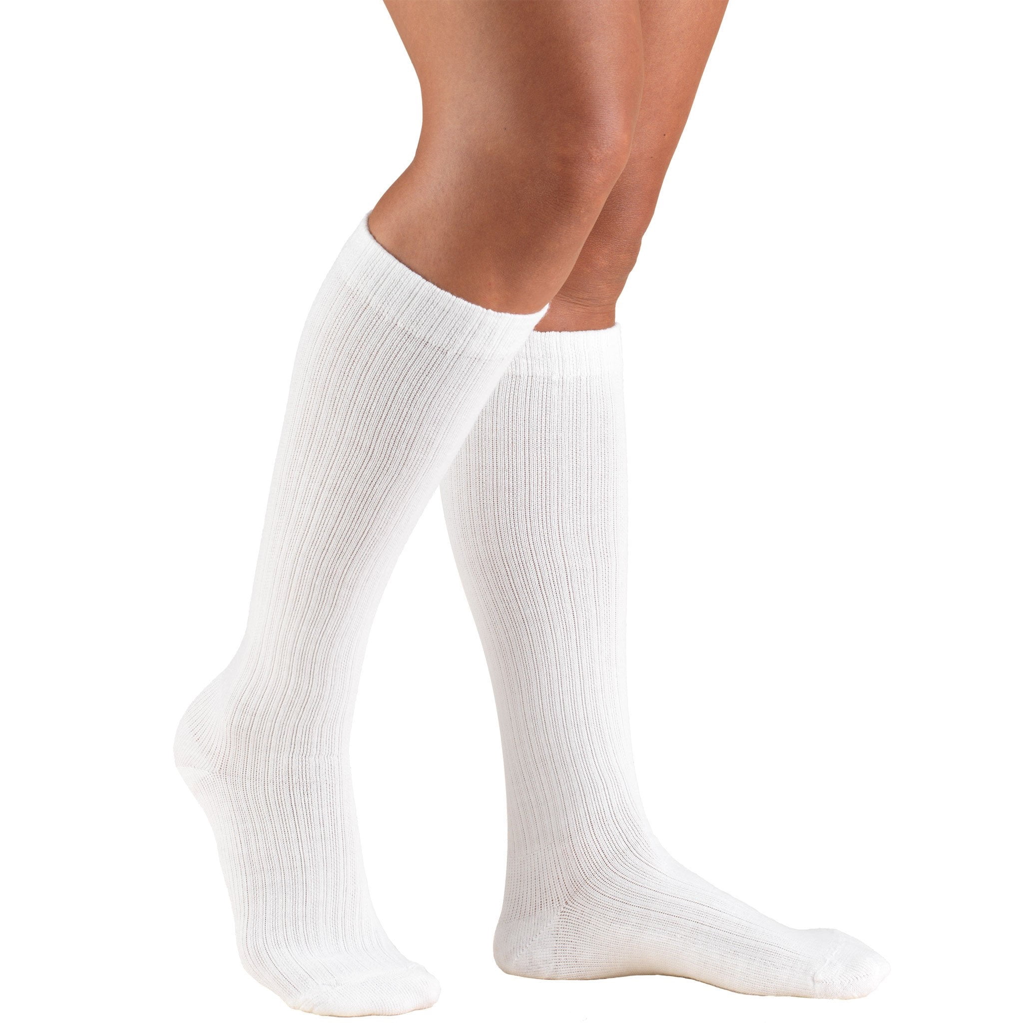 Truform Women's Socks, Cushion Foot, Active Casual Style: 15-20 mmHg, White, Medium