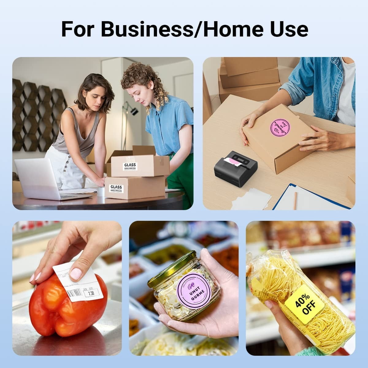 M221 Label Printer Portable Thermal Maker Bluetooth Handheld Barcode QR Code Sticker ,Fast-Drying Ink with Crisp Output