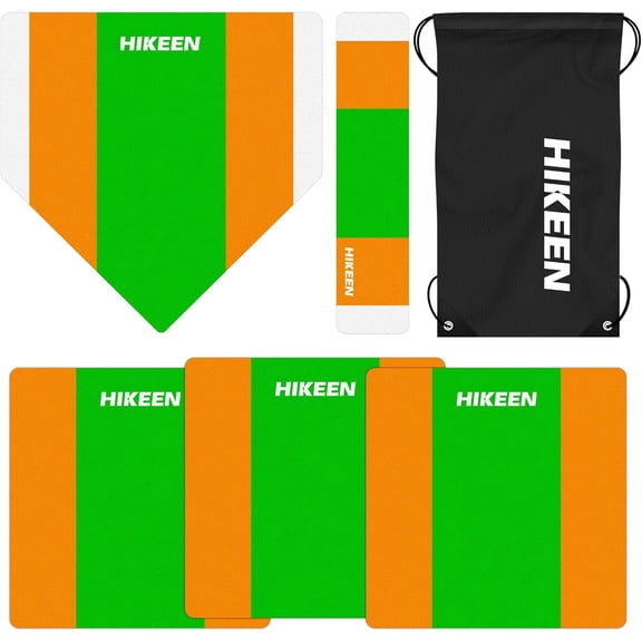 Adoreal 5 Piece Baseball & Softball Base Set, Throw Down Rubber Bases for Baseball Softball Kickball with Home Plate for Backyard Field Practice