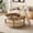 Natural Wood Coffee Table + Solid Wood Veneer+ Hidden&Open Storage, variant on ChenyueFurn 31.5" Round Storage Coffee Table for Living Room,Natural
