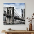 thumbnail image 2 of wall26 Canvas Print Wall Art High Contrast Brooklyn Bridge in New York Architecture &amp; Maps Cities Photography Realism Chic Scenic Relax/Calm Multicolor for Living Room, Bedroom, Office - 24", 2 of 5