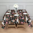 thumbnail image 3 of Boston Terrier Dog with Pioneer Flower Square Tablecloth,Waterproof Square Table Cover,Wipeable Spillproof Washable Table Cover for Home Kitchen Party Decor 60"x60"(152x152cm), 3 of 6