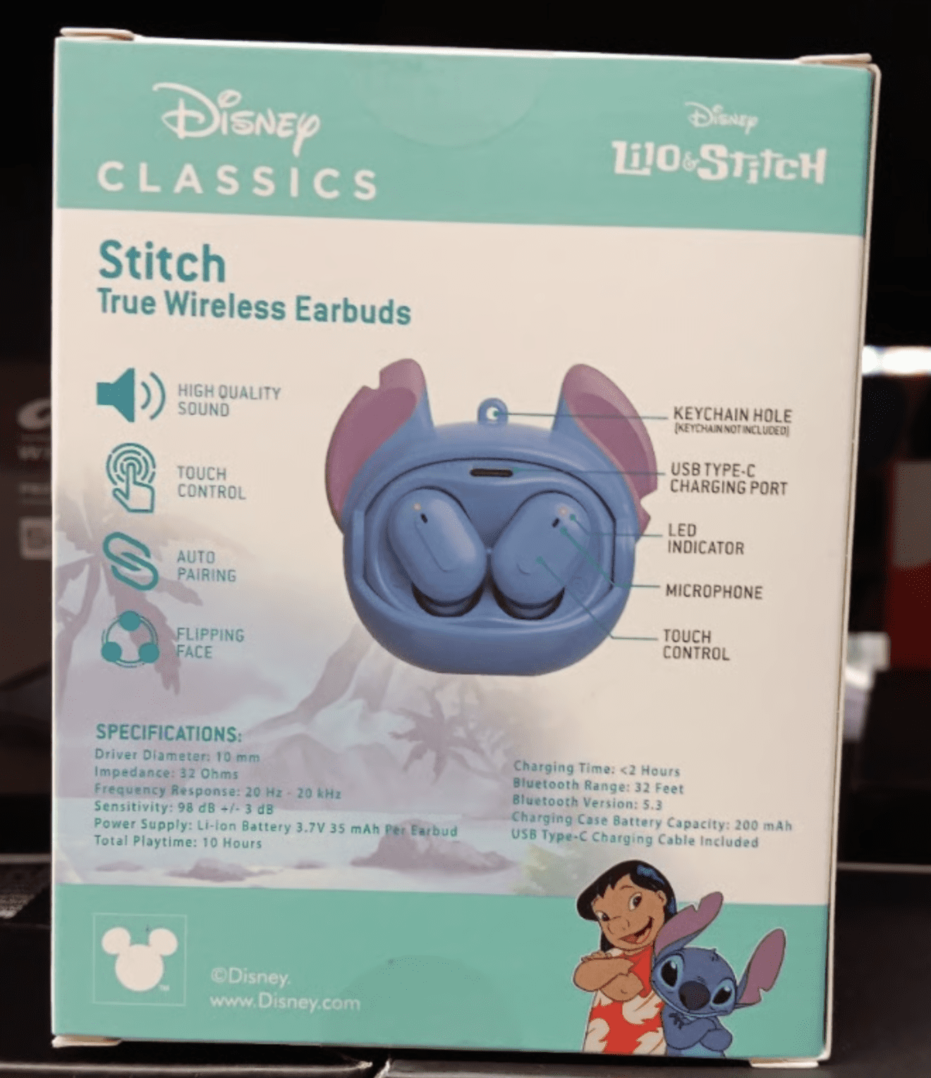 Disney Classic Stitch True Wireless Flip the Face  Earbuds
