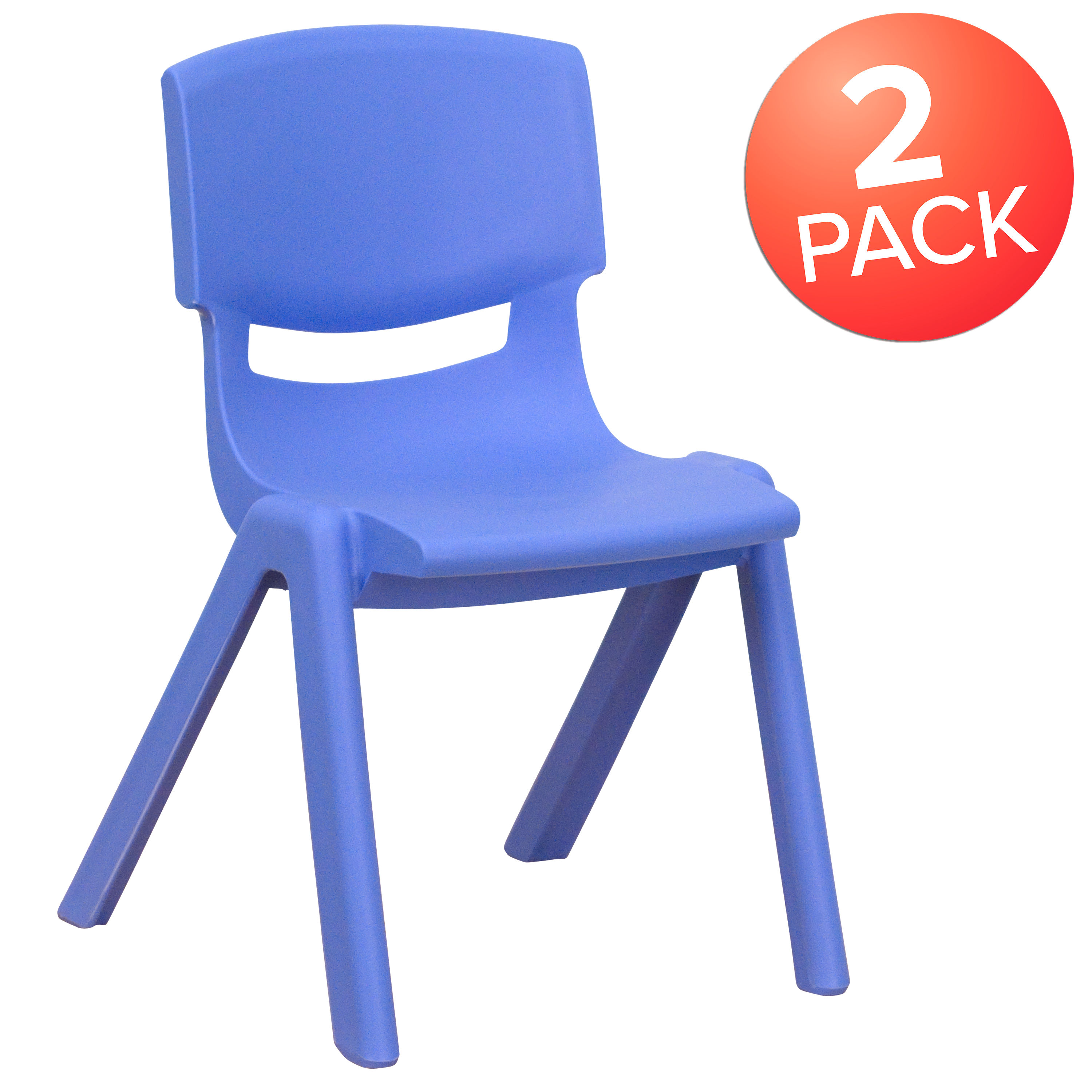 Flash Furniture Whitney 2 Pack Blue Plastic Stackable School Chair with 12" Seat Height - image 3 of 13