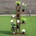 thumbnail image 5 of Costway 6 Tier 11 Pots Wooden Plant Flower Display Stand Wood Shelf Storage Rack Garden, 5 of 10