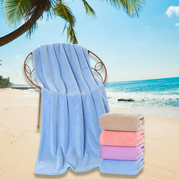 Xuniizn Bath Towel and Wash Cloths Set: 1xBath Towel, 100%Polyester, Highly Absorbent & Fade Resistant