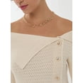 thumbnail image 5 of Off Shoulder Button Detail Sweater, 5 of 6