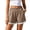 Khaki, variant on Lmueinov Womens Boho Shorts with Pockets 100% Cotton Elastic Waist Lace Tassel Trim Loose Fit 2026 Trendy Comfy Summer Beach Vacation Wear