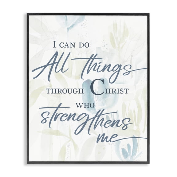 Stupell Industries All Things Through Christ Black Framed Giclee Art, design by Krinlox