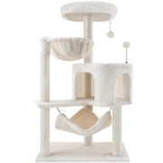 AIWIKIDE 39.37 Cat Tree Cat Tower with Cat Condo and Big Hammock for Indoor Small Cats,Beige