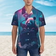 thumbnail image 2 of Fotbe DJ Panda Hot Air Balloon Camisa Hawaiana para Hombre Unisex – Camisa Casual de Verano con Botones de Manga Corta de Algodón y Lino,3X-Large, 2 of 7