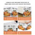 thumbnail image 6 of Give Thanks Yall Bed Skirt Queen Size 18 Inch Drop, Orange Pumpkins Sunflower Black Checkered Wrap Around Dust Ruffle Bedskirts, Wrinkle & Fade Resistant Easy Fit Bedskirt with Adjustable Elastic, 6 of 8