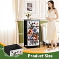 thumbnail image 2 of 4 Drawer Vertical Storage Dresser Daisy Flowers Grid Wavy Swirl Pack Orange with Wood Top Fabric Pull Drawers, 2 of 8