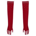 thumbnail image 6 of Choomomo Girls Sequin Fringed Dresses Tassel Skirted Leotard Latin Dance Outfits with Gloves Party Bodysuit Burgundy 12, 6 of 7
