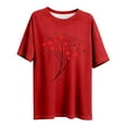 thumbnail image 3 of Red Valentine's Day Shirt for Women, Plus Size Oversized Graphic Tee, Heart Print Casual Top, Cute Holiday Gift for Her,Size 3XL, 3 of 4
