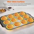 thumbnail image 3 of 12 Cups Muffin Pans with Metal Frame Nonstick Press to Easily Pop Out for Baking Homemade Muffins, Breads, Cupcakes, Egg Bites, BPA-Free Silicone Muffin Tin Cupcake Pan Mold,Yellow, 3 of 9