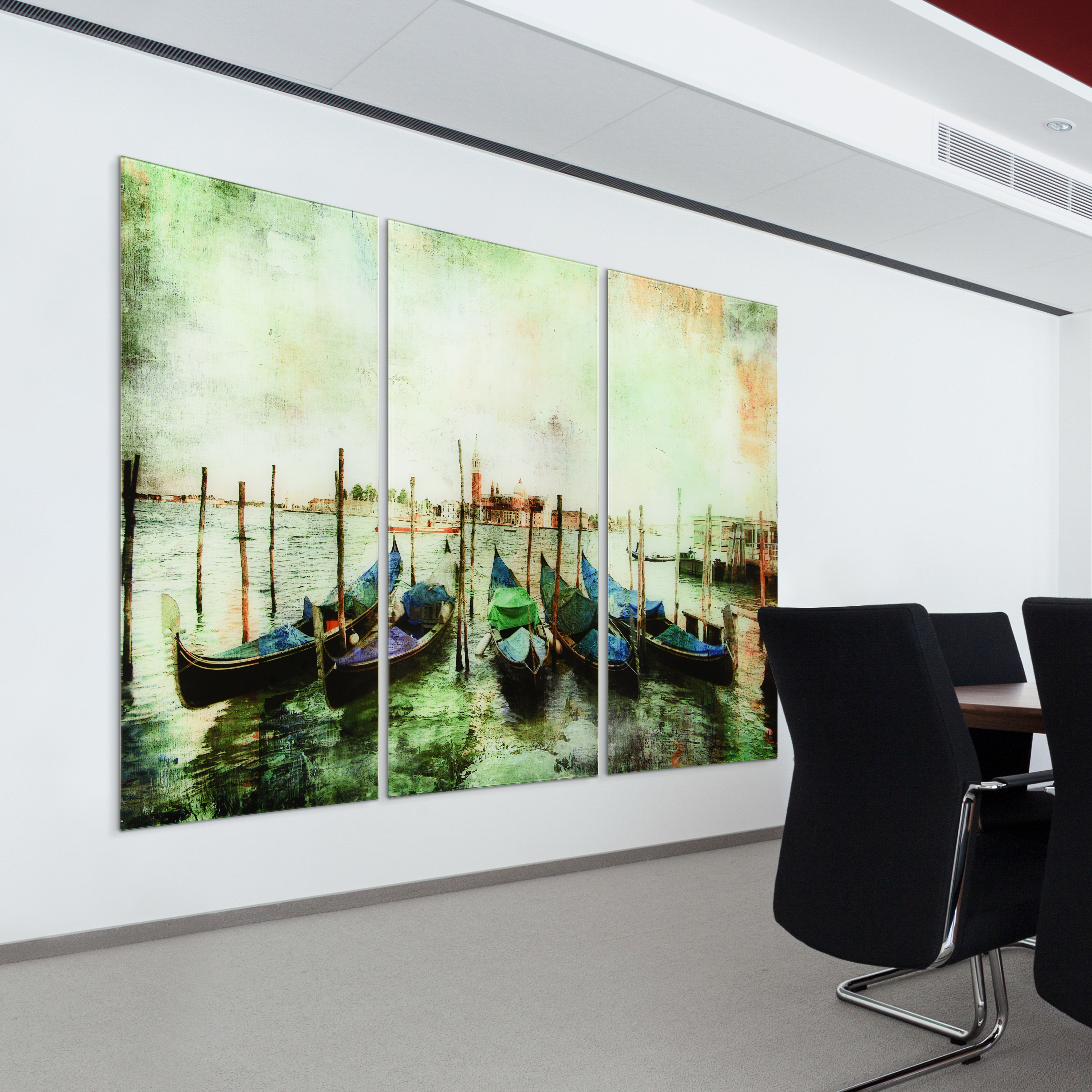 Venice Gondolas ABC 36 in x 72 in Mixed Media Art, by Empire Art 3 Count