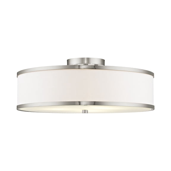 Livex Lighting Park Ridge Ceiling Mount in Brushed Nickel