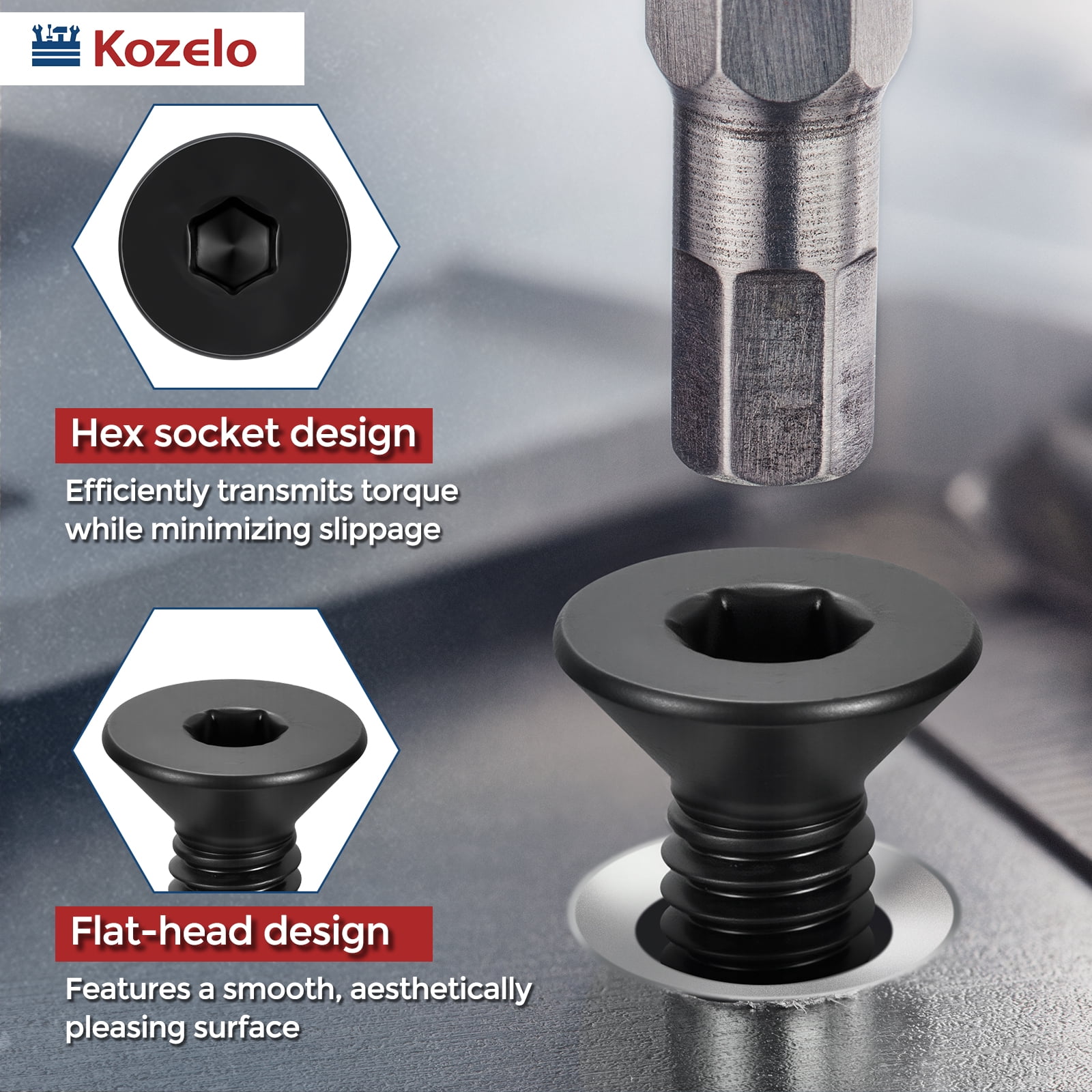Uxcell 450 Pcs Flat Socket Cap Screws - [M4x0.7x6/8/10/12/16/20/25/30/35/40], Carbon Steel Countersunk Bolt, Black, for Automotive, Furniture Repair, Industrial Equipment Fixes