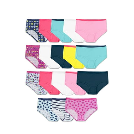 Fruit of the Loom - Fruit of the Loom Girls Underwear, Assorted Cotton Briefs, 14+4 Bonus Pack Sizes 4-14