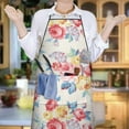 thumbnail image 6 of Pioneer Flower Floral Print Pattern Apron-Garden Aprons for Women with Pockets-Cotton Linen Waterproof Kitchen Cooking Gardening Aprons Adjustable for Kitchen,Cooking,BBQ and Salon 33x27 Inch, 6 of 6