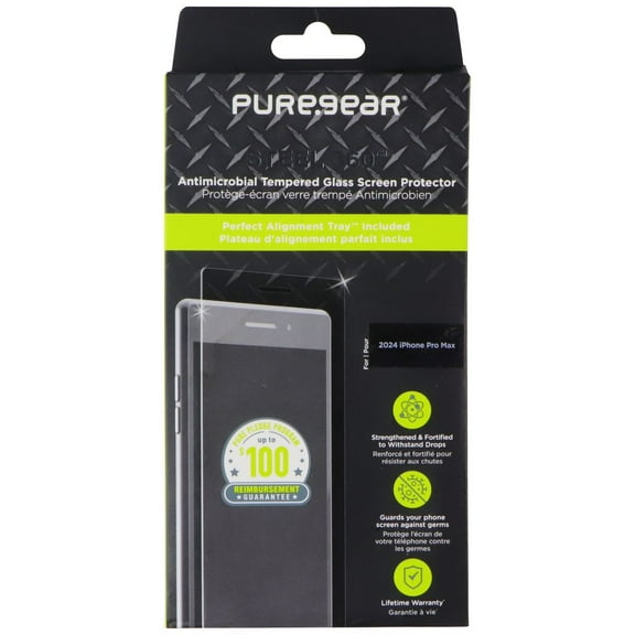 PureGear Steel 360 Tempered Glass Screen Protector for Apple iPhone 16 Pro Max