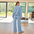 thumbnail image 6 of SUNBS 2 Piece Outfits Women Sweatsuits Drawstring Sweatshirt Lounge Sets 2025 Fall Wide Leg Sweatpants Tracksuit with Pockets, 6 of 8