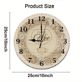 thumbnail image 3 of Eveokoki Rustic Kitchen Wall Clock Wooden Office Coffee Decor Wall Clocks 10 inches Silent Clocks for Kitchen/Office/Coffee Corner Coffee Bar Decoration, 3 of 8