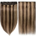 thumbnail image 3 of SEGO Clip in Hair Extensions Human Hair 3/4 Full Head 100% Real Remy Thick Hair Extensions Silky Straight Balayage Blonde Hair Pieces, 3 of 9