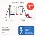 thumbnail image 6 of Delta Children FunZone Outdoor Metal 4-Piece Swing Set - Includes 2 Swings, 1 Disc/Saucer Swing and Slide, Blue/Red, 6 of 17