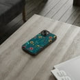 thumbnail image 2 of DistinctInk Clear Hybrid Case for Apple iPhone 12 (6.1" Screen) - Vibrant Spring Blossoms on Teal Background - Tempered Glass Back, 2 of 8